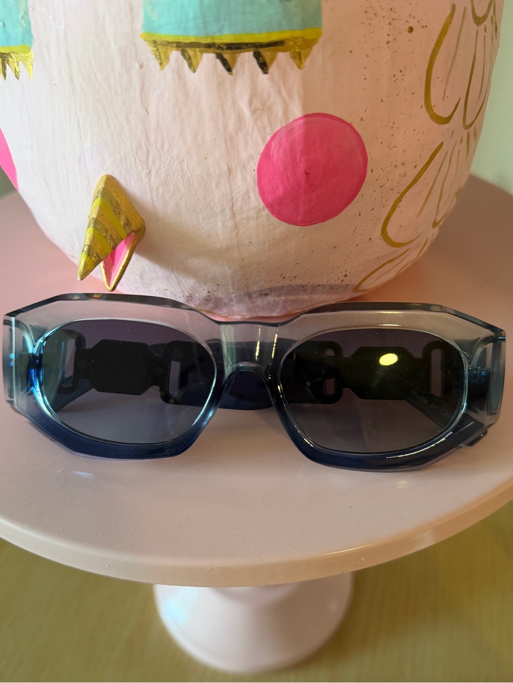 Anthropologie Blue Transparent Frame Sunglasses - Lightweight UV Protection